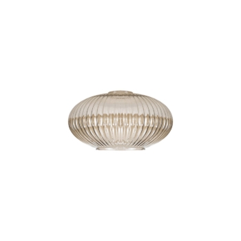 Audrey 20cm Oval Sphere Ribbed Glass, in a Champagne Finish