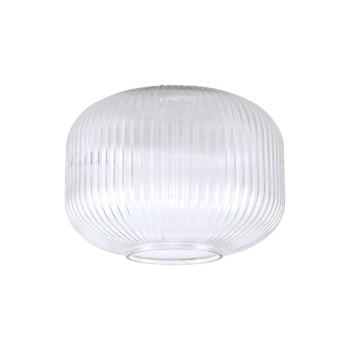 Audrey 30cm Pumpkin Shaped Ribbed Glass, in a Clear Finish