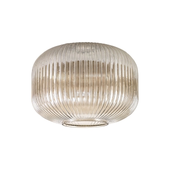 Audrey 30cm Pumpkin Shaped Ribbed Glass, in a Champagne Finish