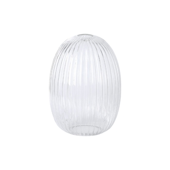Audrey 20cm Almond Ribbed Glass, in a Clear Finish