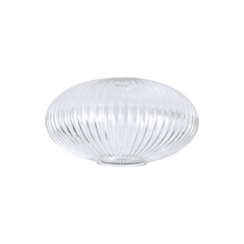 Audrey 30cm Oval Sphere Ribbed Glass, in a Clear Finish