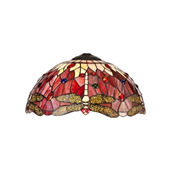 Huda Tiffany 40cm Shade Only Suitable For Pendant/Ceiling/Table Lamp, /Crystal in a Purple/Pink/Black/Red Finish and Red Crystal