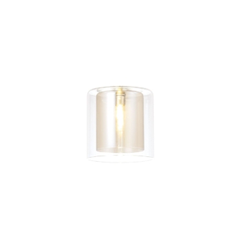 Isabel 140x140mm Medium Cylinder Outer And Inner (H) Glass Shade in a Cognac/Clear Finish