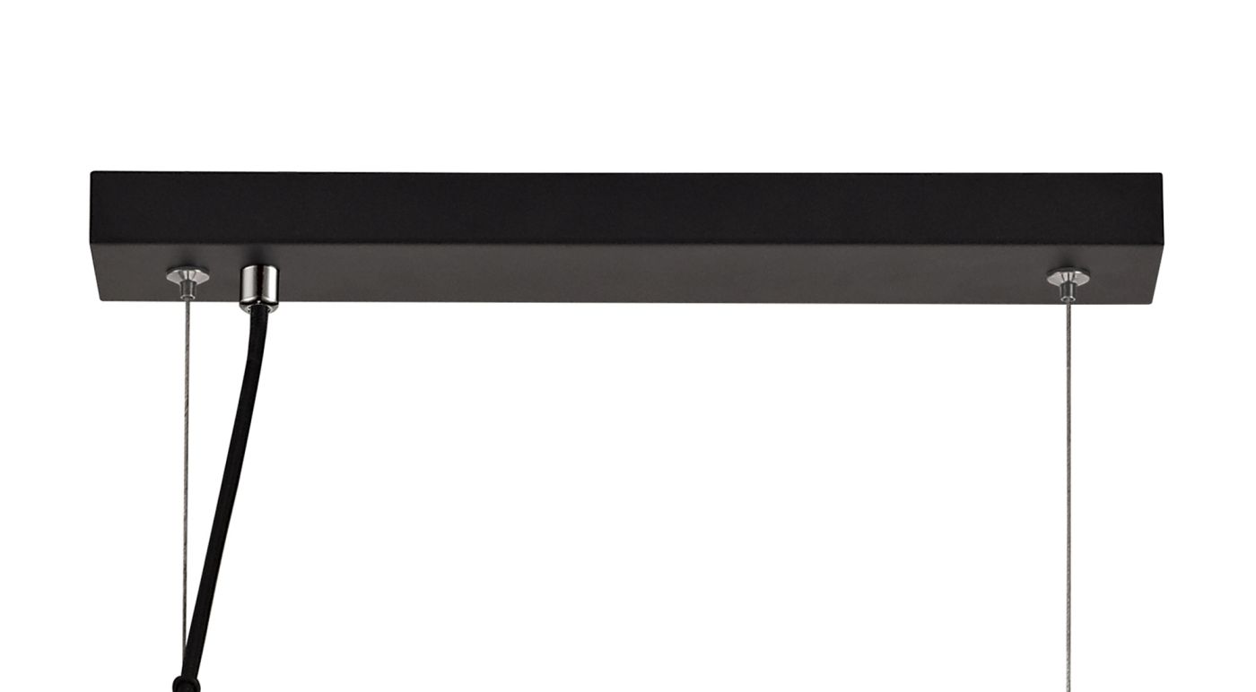 Remming Linear Remingon Linear Pendant, 3 x E27, Glass in a Black/Clear Finish | Shop ...