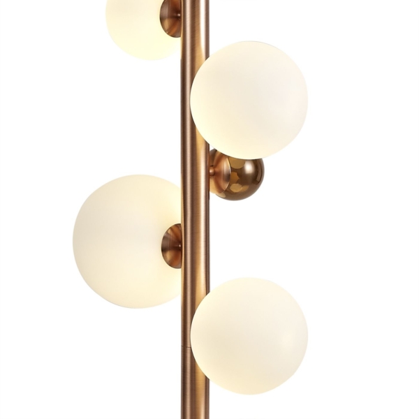 Riley Floor Lamp, 8 x G9, & Glass With Base in a Antique Copper/Opal ...